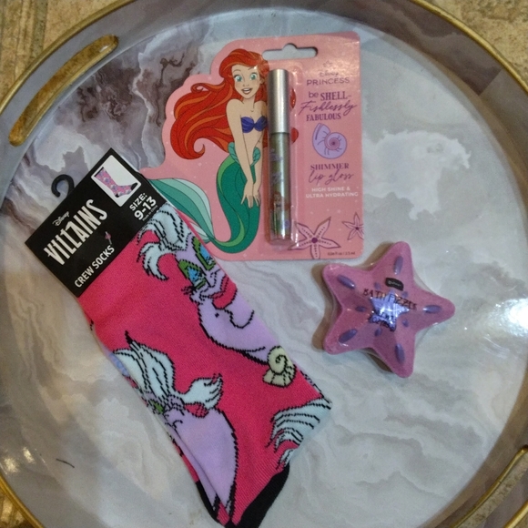 Disney Ariel Pink Socks and Lip Gloss Bundle - Picture 2 of 5